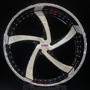 Rines de Aleación de 26 Pulgadas con Acabado Plateado y Negro, Llantas Cóncavas Forjadas para Chevrolet, Mercedes-Benz, BMW - Product Image 2
