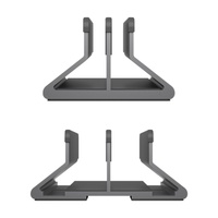 Support d'ordinateur portable vertical en aluminium et silicone, support de bureau réglable à 2 fentes pour MacBook, pour 10-17,3 pouces