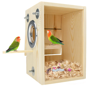 Jaula para Pájaros de <span class=keywords><strong>Madera</strong></span> Pulida Ecológica Moderna de Alta Calidad y <span class=keywords><strong>Casa</strong></span> de Cría para Loros para Uso en Interiores y Exteriores - Product Image 1