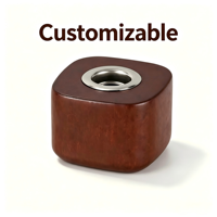 Capuchon diffuseur carré en bois personnalisé avec insert en aluminium pour bouteilles de parfum d'intérieur et de voiture