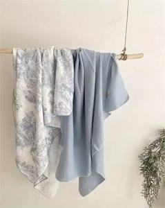 ผ้ากอซมัสลินนุ่มสําหรับเด็ก 2 ชั้นผ้าห่มพันเด็กผ้าฝ้ายอินทรีย์ระบายอากาศวินเทจดอกไม้ห่อตัวนอน - Product Image 5