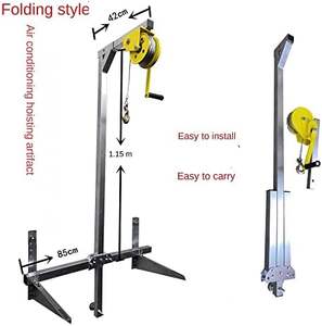 Alat derek pengangkat AC luar ruangan, kabel 20m pengaturan mudah braket lipat tali kawat kerekan Manual untuk nyaman - Product Image 2