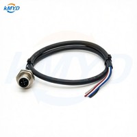 Connecteur M12 5 broches mâle à codage A pour montage frontal sur panneau avec écrou arrière et câble PVC 22AWG de 0,5 m pour systèmes de contrôle