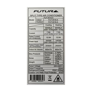 Aire Acondicionado Split de Pared FUTUR con Control por WiFi y Funcionamiento Ultra Silencioso para la Comodidad del Hogar Inteligente Moderno, R32 Rv, 12 - Product Image 2