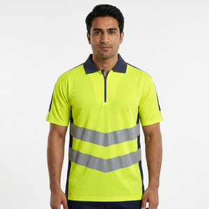 Polo de travail haute visibilité réfléchissant pour hommes, vêtements de travail, polos de construction, polos de protection et de sécurité 2025 - Product Image 1