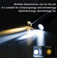 Lampe torche médicale à double lumière jaune et blanche, stylo-lampe d'examen pour ophtalmologie, examen oral et otolaryngologie