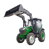 Tractor Agrícola de Ruedas de 80HP con Tracción en las 4 Ruedas, Cabina con Aire Acondicionado, Sistema Hidráulico Robusto y Elevación Alta para Operaciones en Campo