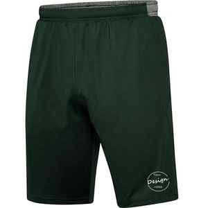 Shorts de sport décontractés pour hommes en gros, personnalisés, en polyester/nylon écologique, maille noire contrastée, teinture unie - Product Image 2