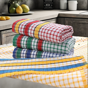 Serviettes de cuisine à carreaux en coton super absorbant de style européen/américain 40x60cm, serviettes respirantes à l'épreuve des enfants, lavage à la main, vente chaude - Product Image 2