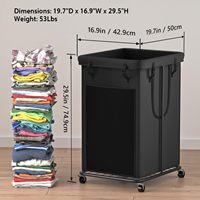 Panier à linge en tissu Oxford 150L, grand format, avec cadre métallique, design détachable, panier à vêtements avec roulettes