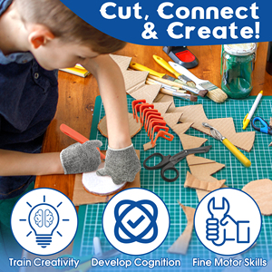 Kit de Construcción de Cartón - 150 Piezas de Herramientas de Corte para Niños, Juguetes Educativos STEM, Regalo para Proyectos de Bricolaje para Niños y Niñas - Product Image 3