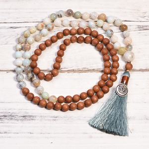 <span class=keywords><strong>Collana</strong></span> 108 con perline in pietra <span class=keywords><strong>amazzonite</strong></span> da 8mm <span class=keywords><strong>collana</strong></span> con rosario da donna - Product Image 2