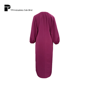 Vestido Largo Morado de Manga Larga para Mujer, Estilo Modesto Musulmán, para Uso Diario en la Oficina, Elegante, Superventas en Malasia - Product Image 2