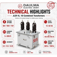Transformateur combiné 100/sqrt3V 5A 10kV JLSY-6/10 CT VT 200/5A classe 0.2S pour utilisation extérieure en mesure ou distribution d'énergie