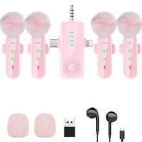 HF9 4-in-1 Kabelloses Lavalier-Mikrofon-Set mit Geräuschunterdrückung, 20Hz-20kHz Clip-on-Mikrofon für TikTok Live-Streaming