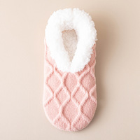 Nouvelles chaussettes-pantoufles unisexe pour adulte, chaudes et douillettes, doublées en sherpa, en polyester tricoté thermique écologique, antidérapantes, à revers, pour usage quotidien