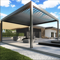 Pergola motorisée rétractable en aluminium thermolaqué, imperméable, pour extérieur, idéale pour café et restaurant
