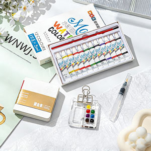 Ensemble <span class=keywords><strong>de</strong></span> peinture acrylique portable |   12  24  Couleurs dans une boîte en bois avec un carnet <span class=keywords><strong>de</strong></span> croquis en toile, kit d'art <span class=keywords><strong>de</strong></span> voyage pour artistes débutants - Product Image 4