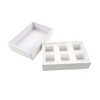 Boîte en carton rigide blanche avec couvercle et fond, personnalisable avec logo, pour emballage cadeau de chocolat, avec mousse