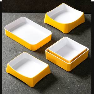 Plateau Shabu rectangulaire nordique plat en plastique incassable danois écologique <span class=keywords><strong>plaque</strong></span> de mélamine empilable colorée pour le service de fête - Product Image 6