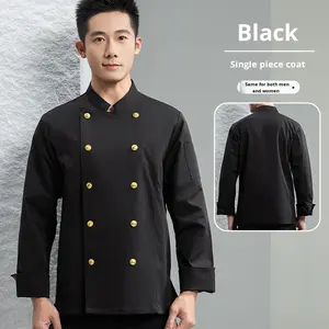 Uniforme de barman haut de gamme pour hommes et femmes, uniforme de <span class=keywords><strong>chef</strong></span> cuisinier exécutif, vêtements de travail de <span class=keywords><strong>chef</strong></span> cuisinier, polyester gaufré - Product Image 5