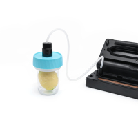 Bocal en plastique avec couvercle hermétique compatible avec la pompe à vide manuelle, récipient de stockage alimentaire à large ouverture standard