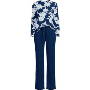 FOXA Women's Knit 2 Piece Pajama Set Long Sleeve Top And Pants Soft Sleepwear - Product Image 3