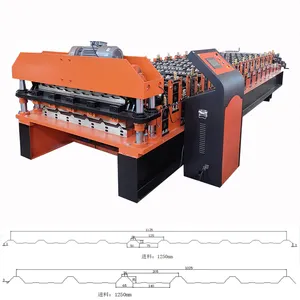 Double Layers Metal Steel Sheets Roofing Tile Making Machine Corrugated and Trapezoid Roofing Tile Roll Forming Machine