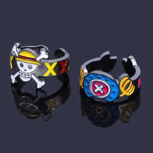 Bague en alliage métallique ajustable à extrémité ouverte, 9 designs, thème Anime Monkey D. Luffy Straw Hat Crew, pour Cosplay - Product Image 6