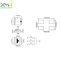 LED SMD RGB 1615 directement de l'usine, épaisseur 0,4 mm, cathode commune / anode commune, diode LED tricolore rouge vert bleu