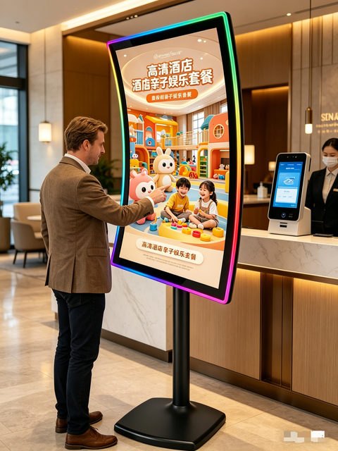Yingtouch 65 Inch Vertical Curved Touch Advertising Machine High-definition Store Interactive Query Commercial Display Screen
