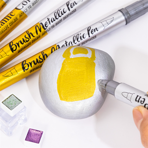 Pennarelli Metallici Impermeabili Permanenti a Doppia Punta <span class=keywords><strong>Colore</strong></span> Argento e <span class=keywords><strong>Oro</strong></span> per Disegno su Carta e Vetro 2mm - Product Image 5