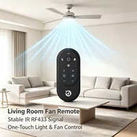Control Remoto para Ventilador de Techo LED IR RF433 de 11 Teclas JCXK, Control Remoto con Personalización OEM ODM