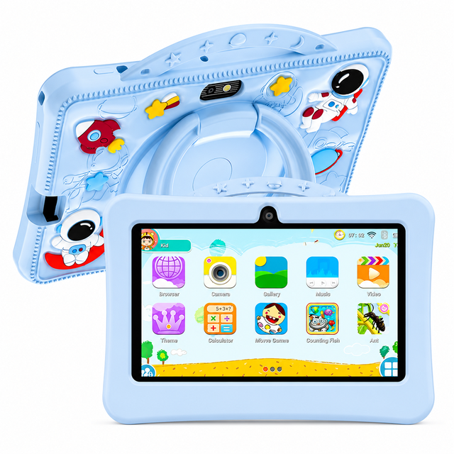 New 7 Inch Kids Educational Android Tablet Pc Intelligence Learning Game Children Oem Android Tablet With Soft Case