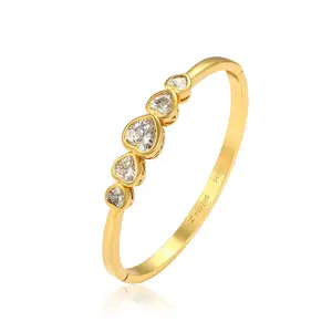 Xuping-pulsera clásica de Dubái con corazón de melocotón chapado en oro de 24K, brazalete de diamantes de moda para novia, A00512692