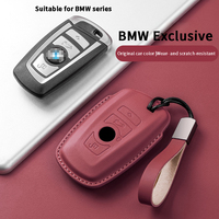 Housse de clé de voiture de haute qualité avec sangle en cuir ; personnalisable ; compatible avec les séries BMW 1, 2, 3, 4, 5 et 7, ainsi que le X3.