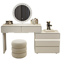 Nouvelle Coiffeuse Classique en Bois Massif avec Éclairage LED pour Hôtel, Meuble de Rangement pour Chambre à Coucher 2026