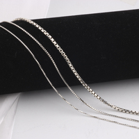 S925 bijoux en argent Sterling résultats composants 0.9mm 1.08mm 2.4mm boîte chaîne pour collier à faire soi-même Bracelet cheville fabrication de bijoux