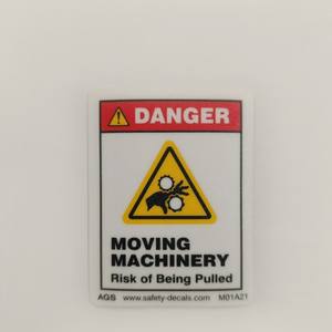 Danger Moving Machinery Safety Warning Adhesive <b>Sticker</b> Industrial Machines Factory Equipment Workplace Hazard Identification - Product Image 1