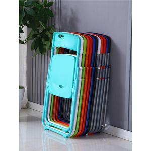 Chaise de salle à manger pliable en métal avec dossier, design moderne et minimaliste, portable, pour la maison, le bureau ou les conférences - Product Image 5