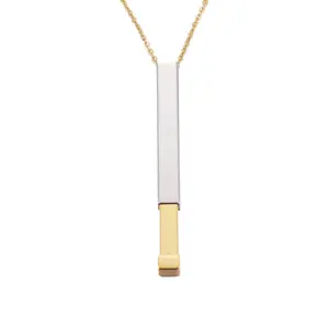 Collier de poupée gigogne en acier au titane minimaliste et à la mode, pendentifs cachés, pendentif tige tridimensionnelle rétractable