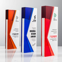 Trophée en résine blanc pur haut de gamme, design créatif à lignes géométriques personnalisées, prix commémoratif pour réunions annuelles et galas