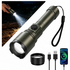 Linterna Táctica Impermeable de 1200 Lúmenes con Zoom y Lente de Ignición, Linterna de Alta Potencia para Camping, Actividades al Aire Libre y Hogar - Product Image 1