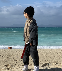 Lavado ácido de niños nave espacial astronauta alienígena Patchwork chaqueta Denim - Product Image 5