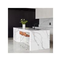 Cuisine coupée à la taille Quartz artificiel marbre granit pierre Carrara blanc Calacatta vanité Quartz comptoir avec veines grises