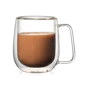I più venduti bicchieri trasparenti bicchieri da tavola bicchieri da caffè Espresso bicchieri da caffè ghiacciati tazza da tè tazza da vetro a doppia parete con manico