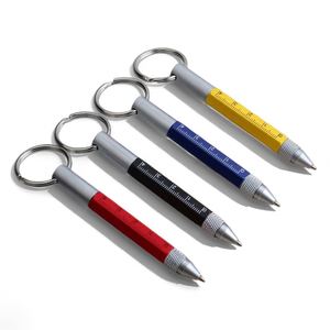 Promotional Cheapest Aluminum Metal 6In1 <b>Multi</b> Function Ballpoint Stylus <b>Pen</b> Screwdriver Keychain Ruler - Product Image 2