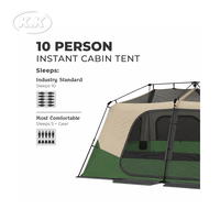 Tente de camping familiale grande taille personnalisée Kawagebo Kamp (KK), installation instantanée, quatre saisons, pour 10 personnes, fabricant de tentes d'extérieur