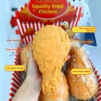 Squishy réaliste Poulet Frit, Cuisse de Poulet Géante à Rebond Lent, Jouet Anti-Stress pour Enfants et Adultes, Simulation Alimentaire Amusante