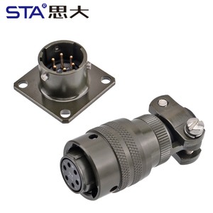 موصل دائري معدني نحاسي بـ 20 نقطة تلامس، معيار MIL DTL 26482 <span class=keywords><strong>PT</strong></span> 10، حجم القابس 6 سنون، طراز MS3116F، لتطبيقات الطاقة - Product Image 1